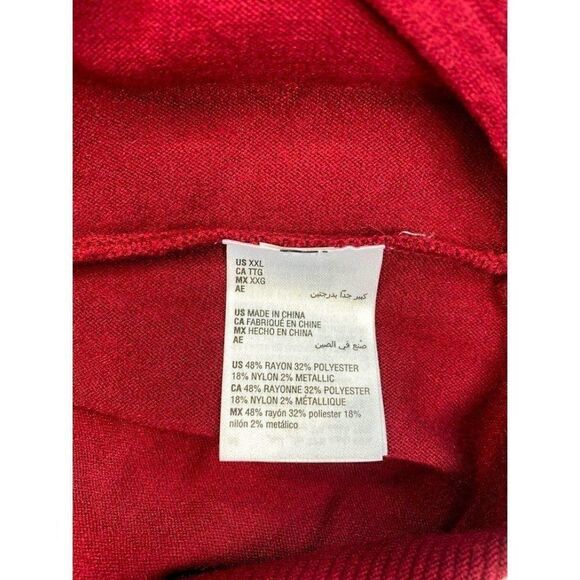 Alfani Sweater Top Small Red Ruby Metallic-Sparkle‎ - Picture 7 of 10